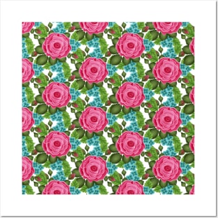 Botanical Rose Pattern Posters and Art